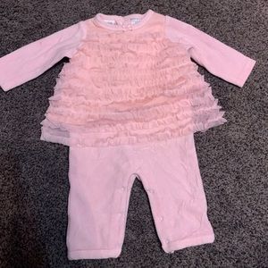 Pink ruffle pant suit